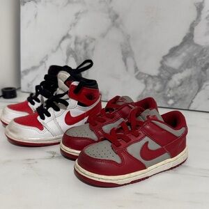 Toddler Size 7 Nike & Jordan 1 Bundle (2 Pairs) Red Sneakers
